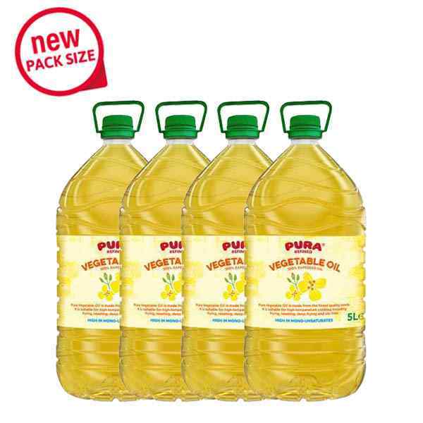 PURA PURE RAPESEED VEGETABLE OIL 4x5LT BOX