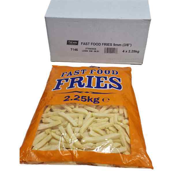 HALAL FAST FOOD FRIES FW 3/8 9mm 4x2.25kg FAIRWAY CHIPS