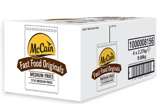 MCCAIN FAST FOOD ORIGINALS 7/16 MEDIUM CUT FRIES 4x2.27kg ( 8156 )