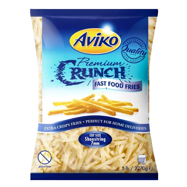 AVIKO PREMIUM CRUNCH FAST FOOD FRIES 7mm JULIENNE COATED 4x2.27kg