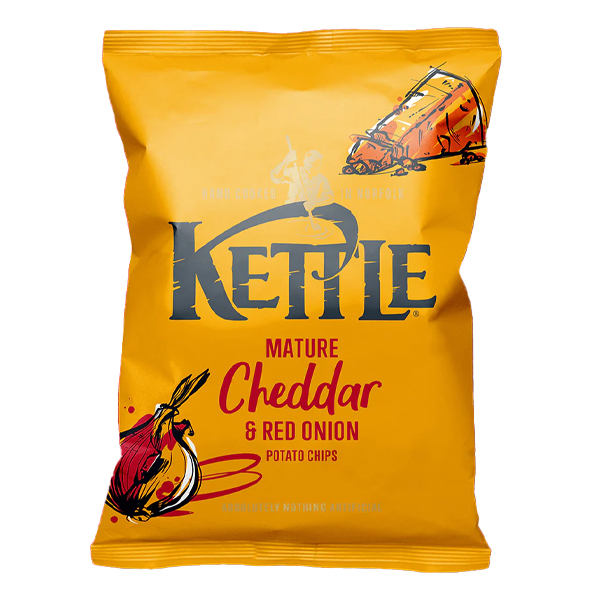 KETTLE CHEESE & ONION CRISPS 18x40gm