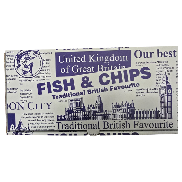 MEDIUM 10" ENJOY FISH & CHIPS BOXS 1x100's 272mm x 155mm x 52mm