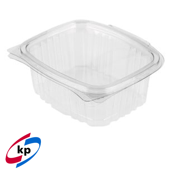 NEWLEAF 500ml HINGED SALAD CONTAINERS 1x400s FULLY RECYCLABE ( 146 x 130 x 57mm)