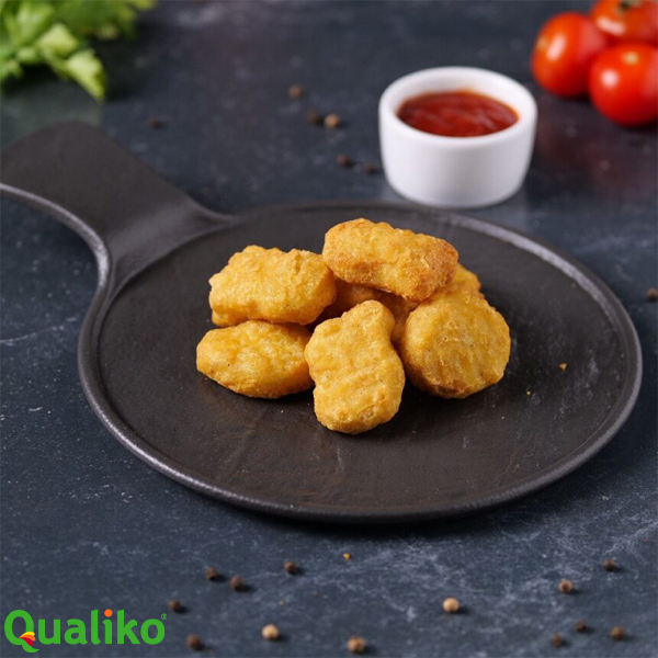 QUALIKO HALAL TEMPURA CHK NUGGETS 1kg CHICKEN MEAT CONTENT %69 , 22gm 24 PIECES BATTERED