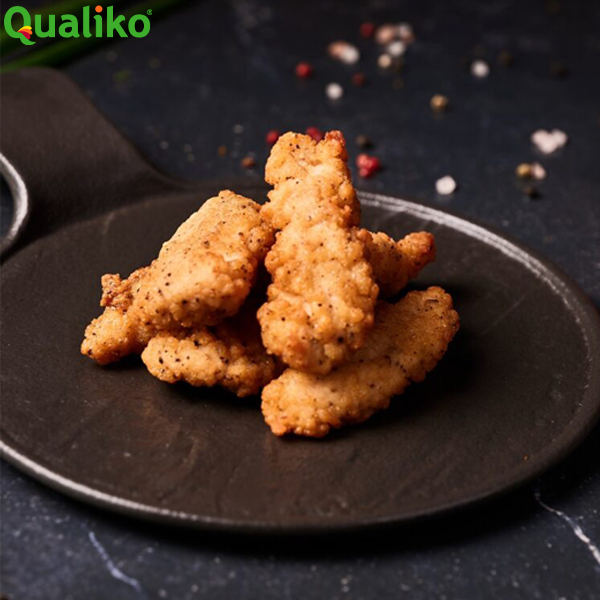 QUALIKO HALAL SF CHICKEN CRISPY STRIPS 1x1kg SOUTHERN FRIED CHICKEN FILLETS (40-65gm)