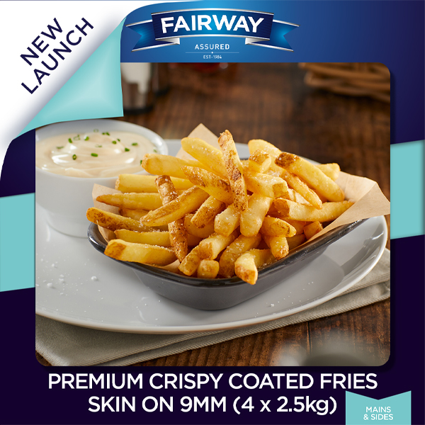 FAIRWAY ASSURED PREMIUM CRISPY COATED FRIES SKIN ON 9MM 4x2.25kg