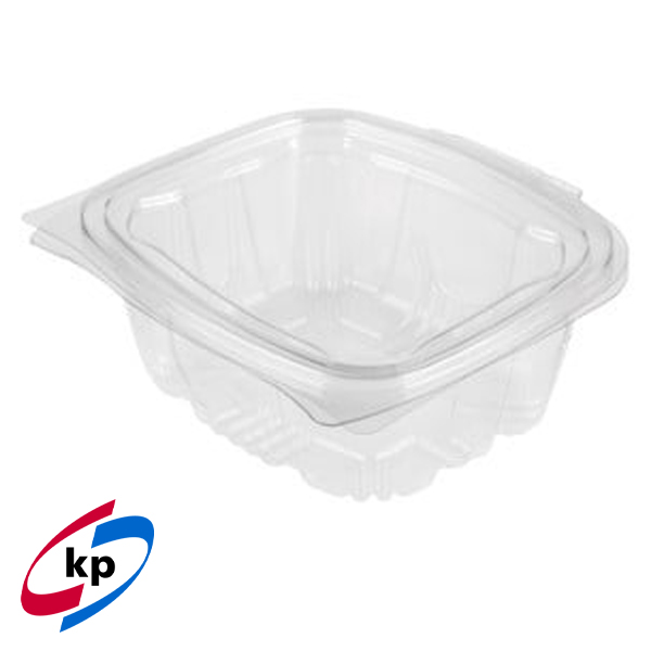 NEWLEAF 375ml HINGED SALAD CONTAINERS 1x330s FULLY RECYCLABE ( 146 x 130 x 45mm)