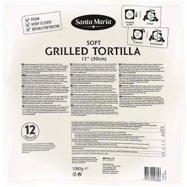 12" GRILL MARKED AMBIENT TORTILLA WRAPS 6x12 SANTA MARIA