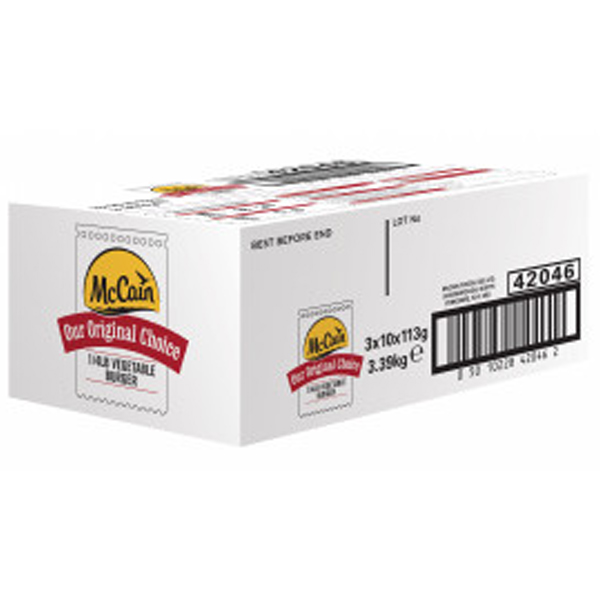 MCCAIN CLASSICS 1/4 VEG BURGERS 3x10x113g NO: 42046