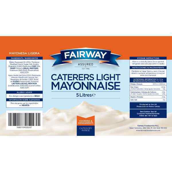 1X5lt FAIRWAY ASS. CATERERS LIGHT MAYONNAISE