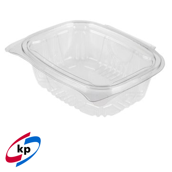 NEWLEAF 750ml HINGED SALAD CONTAINERS 1x500s FULLY RECYCLABE ( 182 x 147 x 57mm)