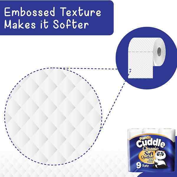 PANDA CUDDLE WHITE TOILET ROLLS 5x9 ROLLS