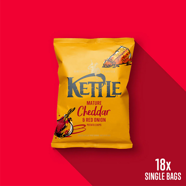 KETTLE CHEESE & ONION CRISPS 18x40gm