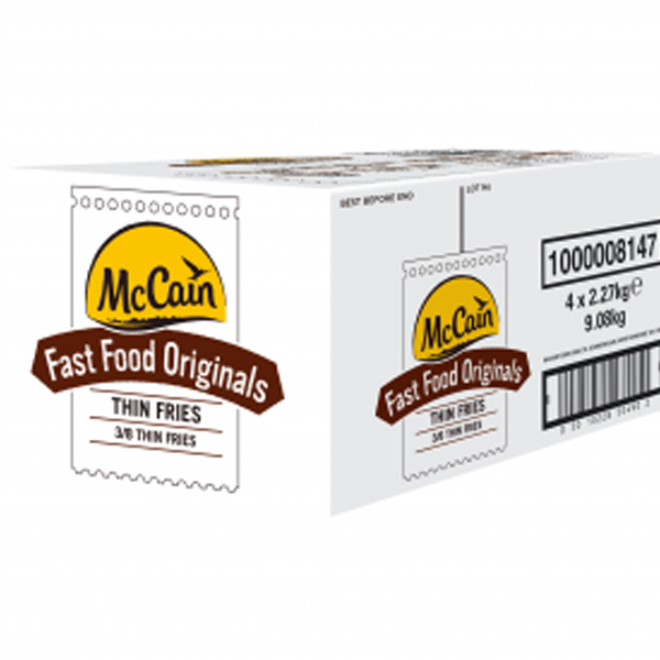 MCCAIN FAST FOOD ORIGINALS 3/8 THIN CUT FRIES  4x2.27kg ( 8147 )