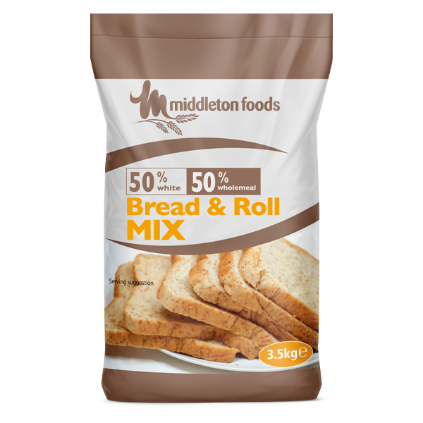 MIDDLETON FOODS BREAD & ROLL MIX 1x3.5kg 50% WHITE & 50% WHOLEMEAL FLOUR