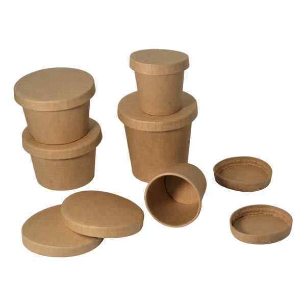 2oz KRAFT PAPER PORTION POTS 62mm 30x100 USE LIDS : GIA091