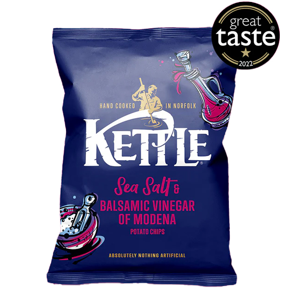 KETTLE SEA SALT & VINEGAR CRISPS 18x40gm