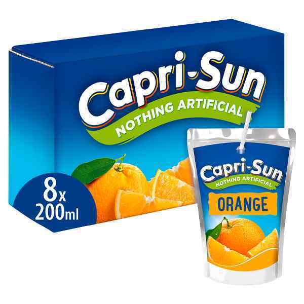 SMALL CAPRI SUN ORANGE POUCHES 4x8x200ml