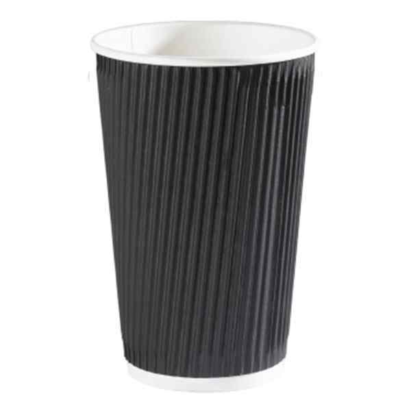 DISPO BLACK 16oz RIPPLE WALL PAPER CUPS 20x25 ( 50010 )