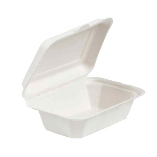 SUGARCANE 7" X 5" CLAMSHELL BOX 6x100 BIODEGRADABLE -  91022  ( HP2 ) FC2, HP2