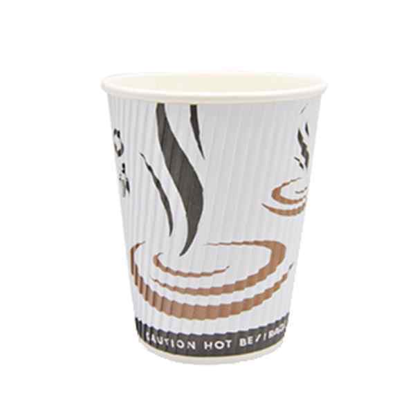 DISPO WHITE 12oz RIPPLE WALL PAPER CUPS 1x500 (50014) (RIPPLE)  - 12 RIPPLE CUPS WHITE Suitable lids are - GFC022 & GFC150