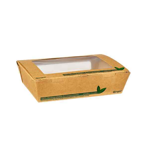 700ML COMPOSTABLE TUCK TOP SALAD BOXES 4X50 PTODUCT CODE: 61001