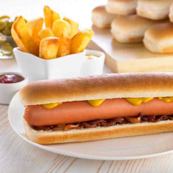 8.5" EURO SIDE SLICED JUMBO HOT DOG ROLL  6x8 AMERICANA PRODUCT CODE :3003