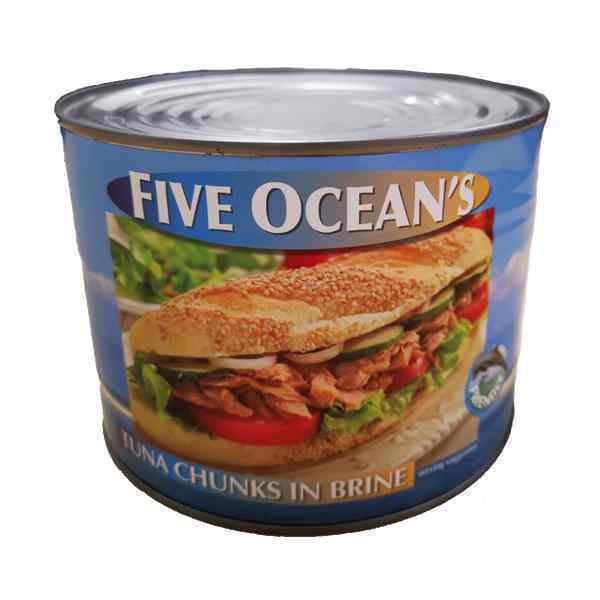 FIVE OCEAN'S TUNA CHUNKS IN BRINE  1x1.705g