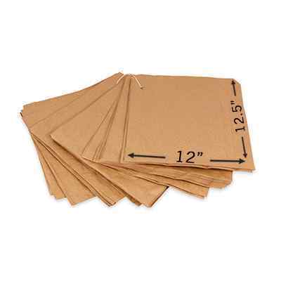 BROWN KRAFT TAKEAWAY BAGS 12x12.5"  1x500