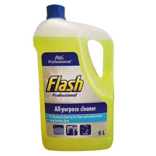 FLASH ALL PURPOSE LIQUID CLEANER LEMON 1X5lt SINGLE BOTTLE